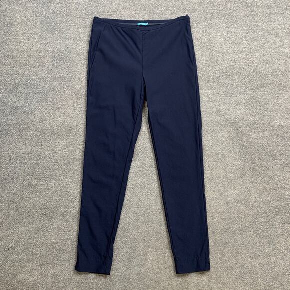 J. Mclaughlin Pants Womens 6 Navy Stretch Skinny Tapered Ankle Side Zip Trousers - Picture 2 of 12